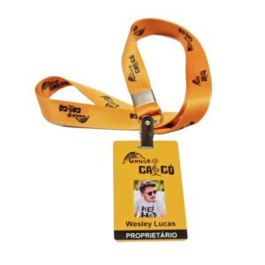 Crachá PVC Cordão Digital e Porta Crachá - 10 unidades
